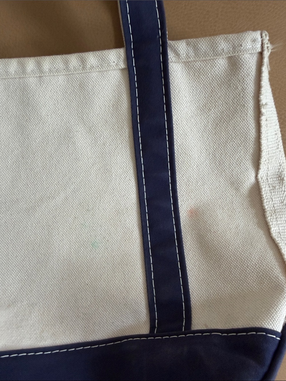 LL bean Canvas Tote Bag with Navy Trim - Women Bags - Picture 2 of 6